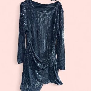 Torrid Black sequin mini dress with long sleeves Size 2- 2XL NWT